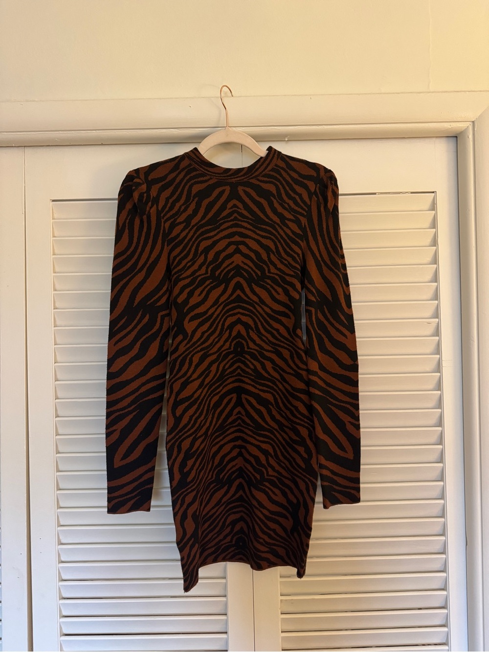 Jealous Tomato Brown and Black Tiger Print Knit Dress